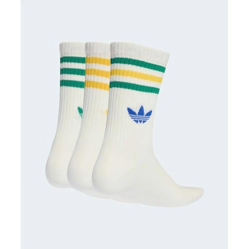 adidas 3-Stripe Crew Socks 3 Pairs - White KD8250 6371084