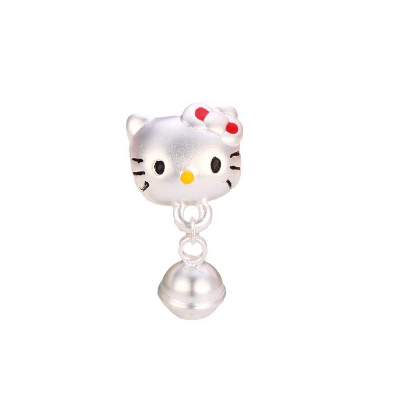 Sterling Silver Hello Kitty Bell Bracelet Accessories with Loose Beads