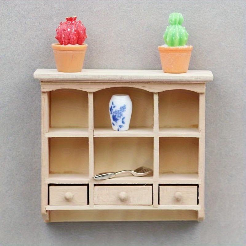1/12 Scale Miniature Wooden Unfinished Cabinet Wall Cabinet Ornament - DIY Miniature Photography Props- Seasonal Decor - Perfect Gift