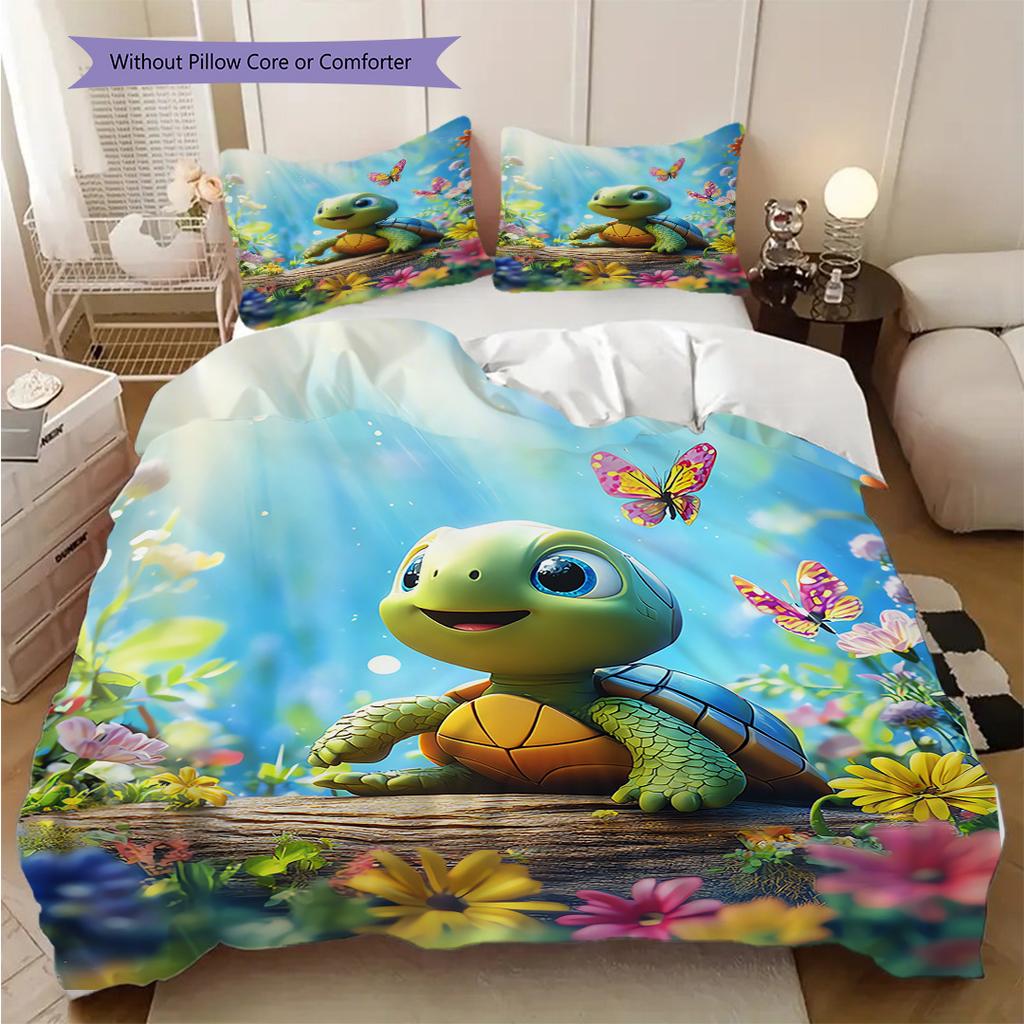 Juego de Colcha con Estampado de Carey Funda de Colcha Funda de Almohada Decoración del Hogar Regalo de Cumpleaños (1 * funda nórdica + 2 * fundas de almohada, sin núcleo)