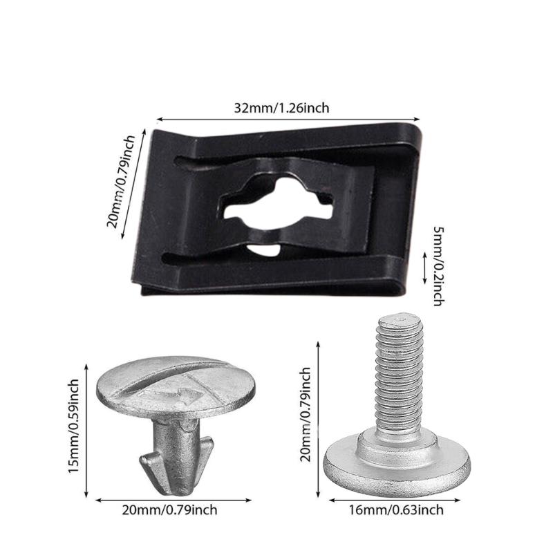 14pcs Radiator Pin Clips & Engine Cover Screws Fit Engine Splash Shielding Fasteners Easy To Use for Automotve Use
