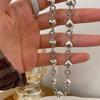 Su Chuang S925 Sterling Silver Retro Peach Heart Necklace for Women - High-End Sweater Chain in Thai Silver