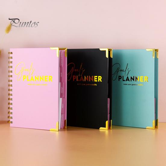 Make Your Goals A Reality Planner 2026 Weekly Notebook Spiral Bound Goal Journal with Elegant Cover Smooth Lines Design Setting & Task Tracking