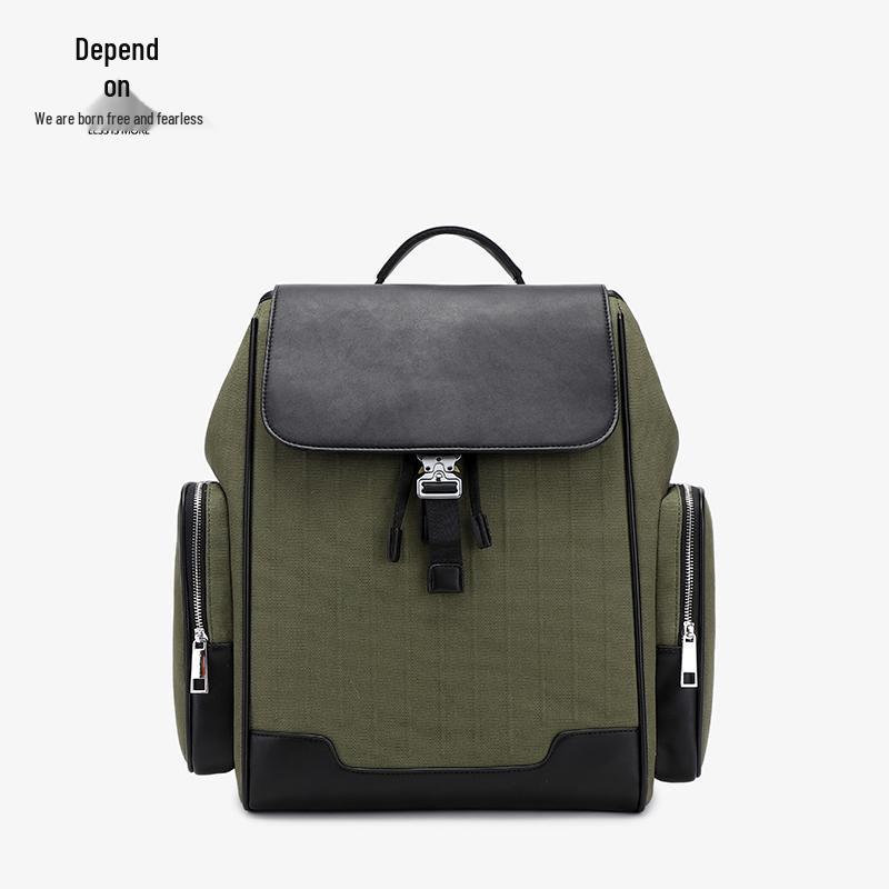 Whale Language Vintage Genuine Leather Laptop Backpack for Men - Stylish College Student Bag