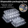 100Pcs Disposable Packaging Box Tight Seal Crush Resistant Transparent Food Container One-Time Packaging Box