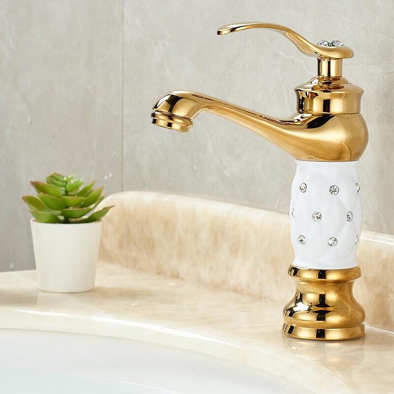 Смеситель для раковины TLXT Золотой Белый Алмаз