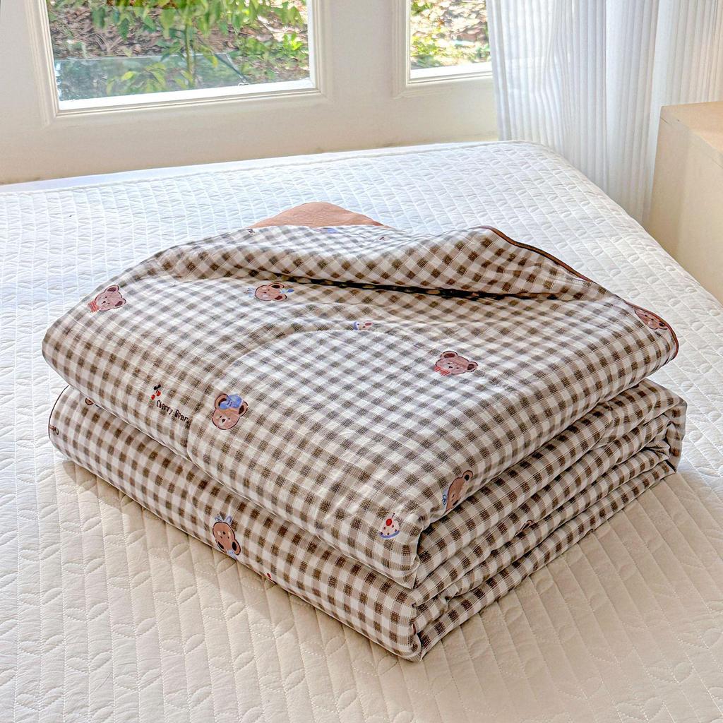 Class A Summer Cool Quilt: Double Yarn for Mother & Baby - Lightweight Air Conditioning Quilt for Kids, Students, and Dorms