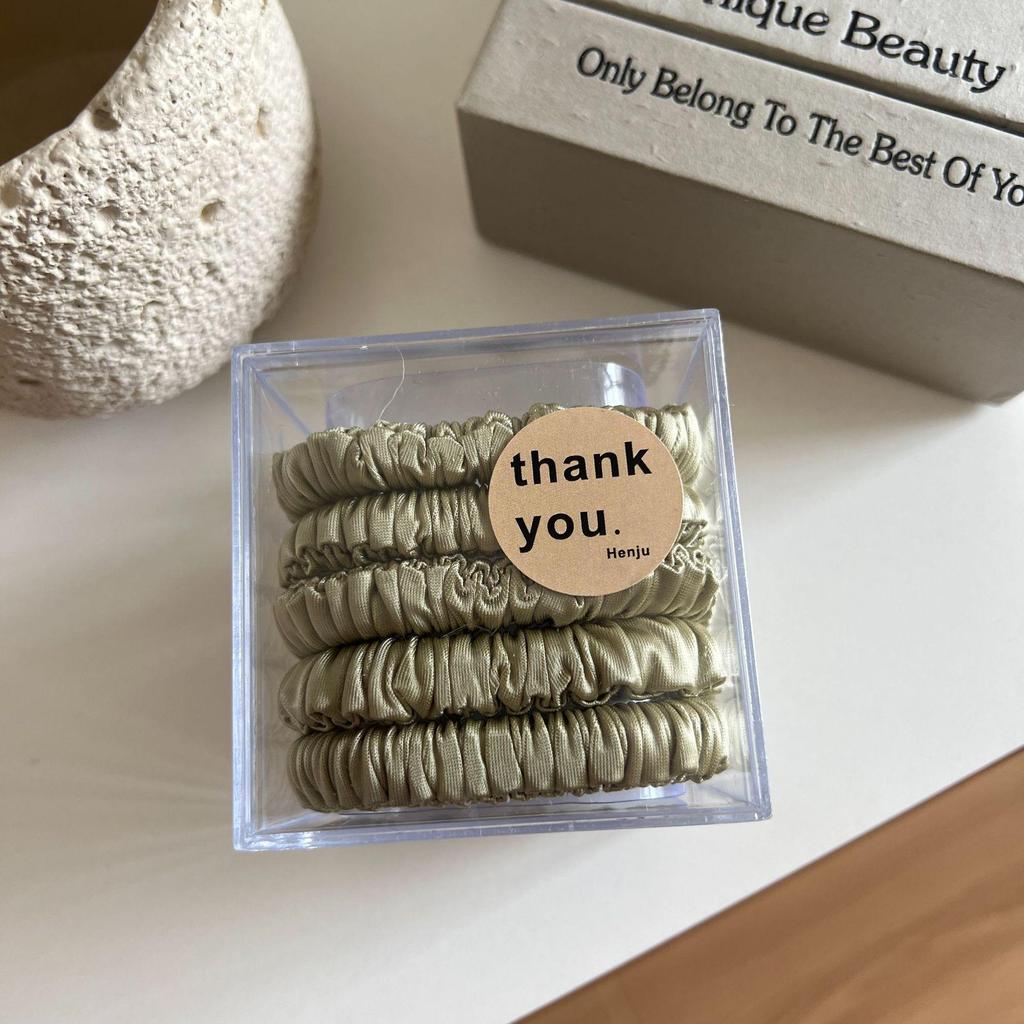 Premium Minimalist Satin Pleated Hair Scrunchie - Elastic, Versatile Hair Tie for Ponytails
