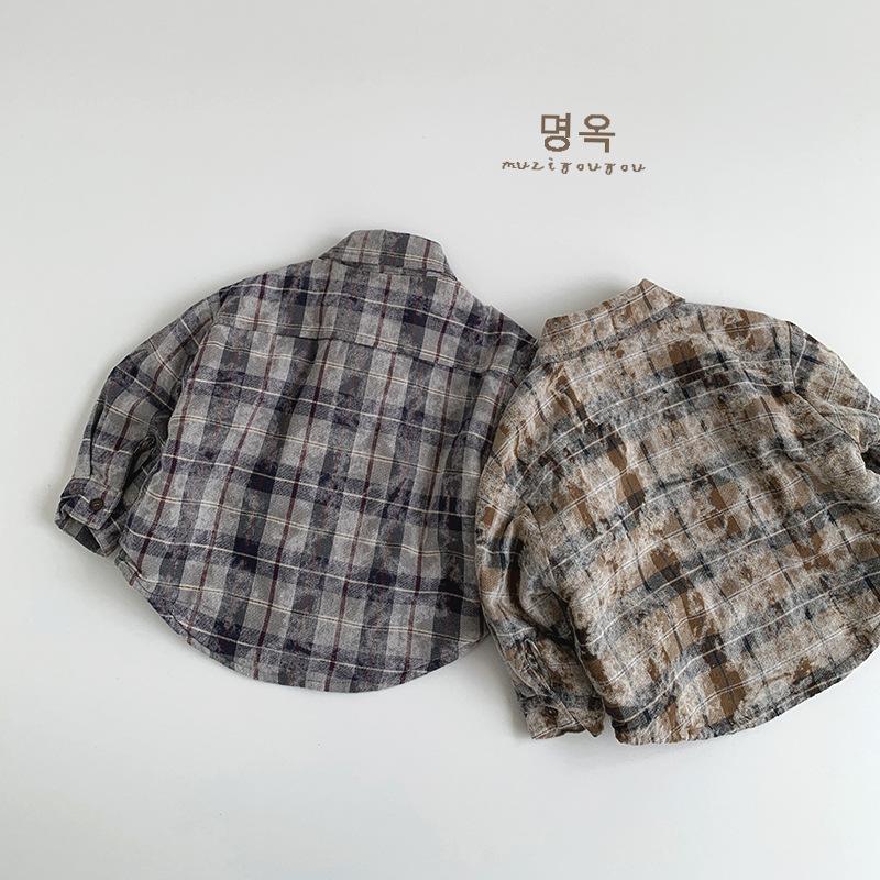 Toddler Kids Plaid Fleece Lined Warm Long Sleeve Casual Shirt For Boys And Girls