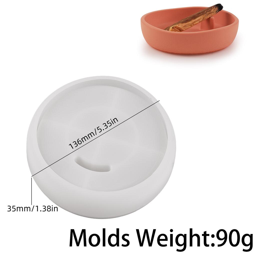 Round Shape Incense Plate Silicone Mold DIY Storag Tray Craft Gift Making Plaster Resin Ashes Catcher Casting Molds Home Decor