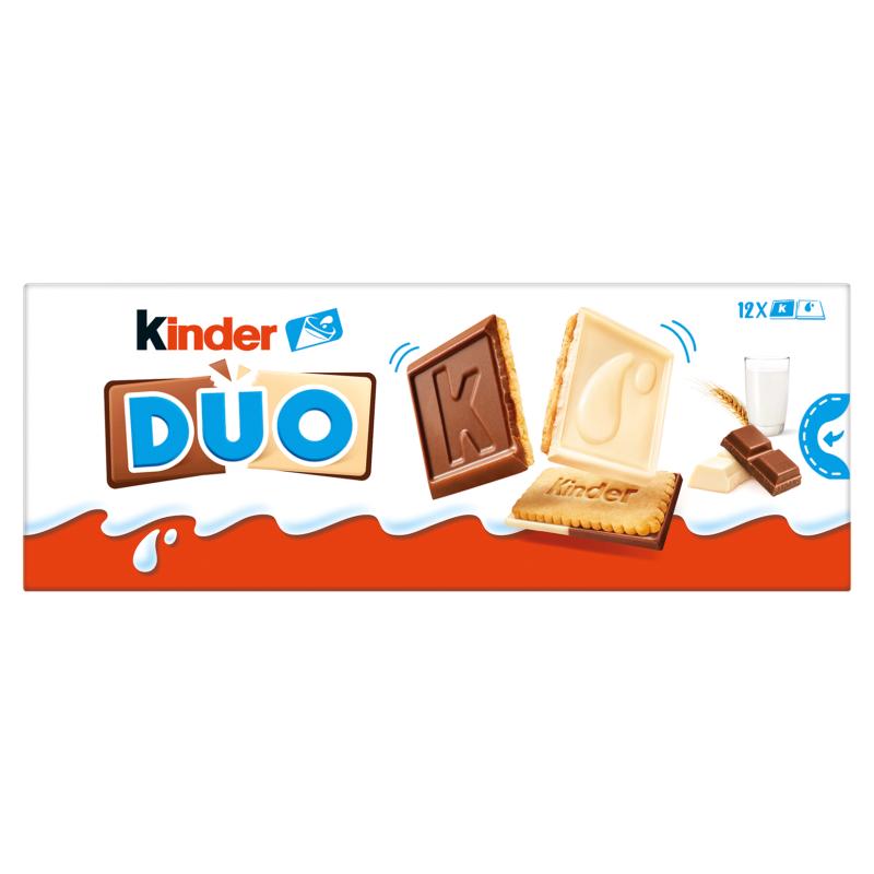 Kinder Duo Koekjes met laag melk- en witte chocolade 150 g (12 stuks)