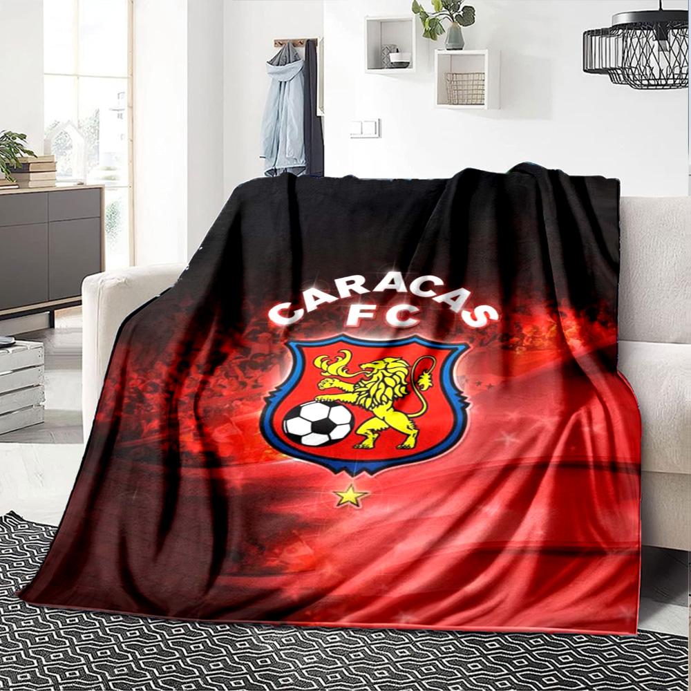 Caracas FC Print Flannel Blanket High Quality Warm Comfortable Cover for All Seasons Perfect for Gifts Home Decor