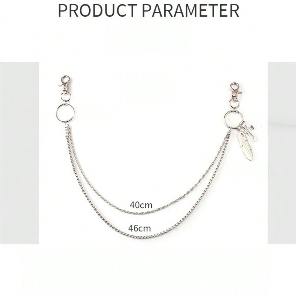 Personalized Street Dancing Cross Pendant, Trouser Chain, Waist Chain, Versatile Double-Layer Waist Chain, The Same For Men And Women
