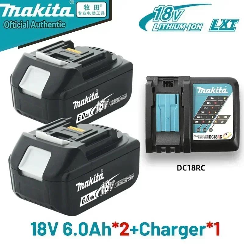 100% original Makita 18V battery 6.0Ah 9.0AH rechargeable battery Makita 3.0Ah 5.0Ah charger BL1850B BL1860B power tool battery