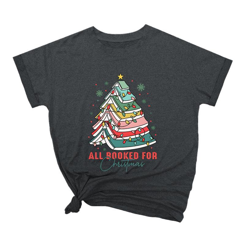 Weihnachtsschleife Kreativ Bedruckt Trendig Baumwoll-Top Lässige Sportbekleidung Locker Damen-T-Shirts Damen