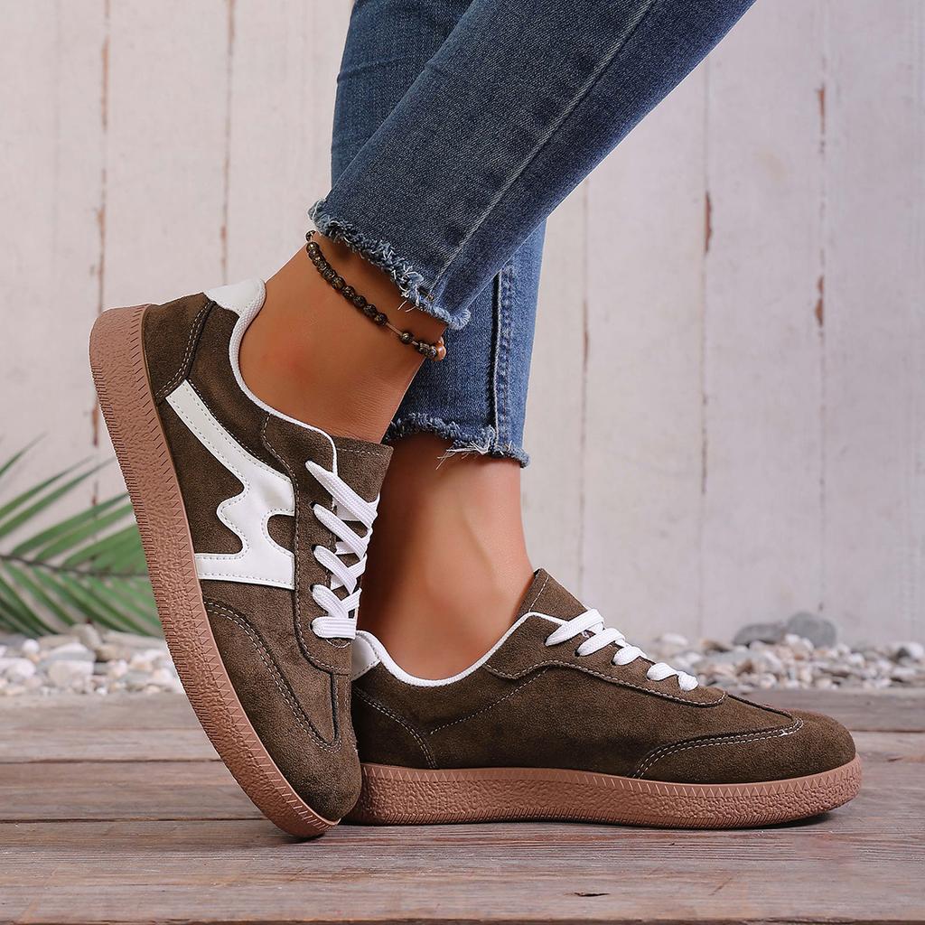 Women Sneakers Fashion Casual Flats Vulcanize Shoes Fashion Round Toe Lace Up Comfortable Flat Shoes for Women