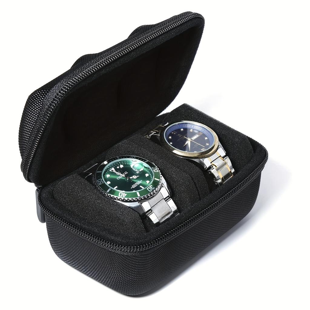 1pc 2 Card Position Hard Shell Watch Storage Box, Travel Storage Bag, Hard Shell, Portable Anti-pressure, Ideal choice for Gifts