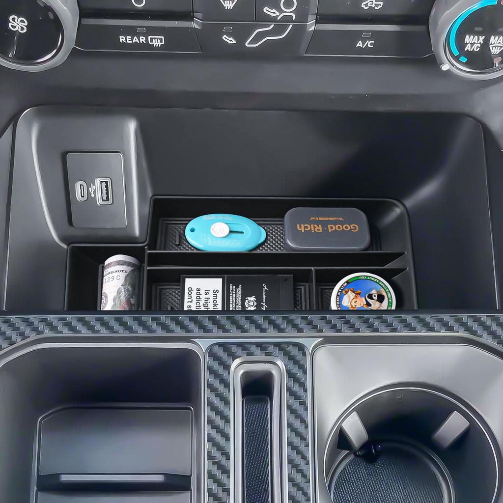 Center Console Compartment Cover Organizer for Ford F150 2025-2025 2025 & Lightning XLT 2025 2025 2025 Front Storage Accessories