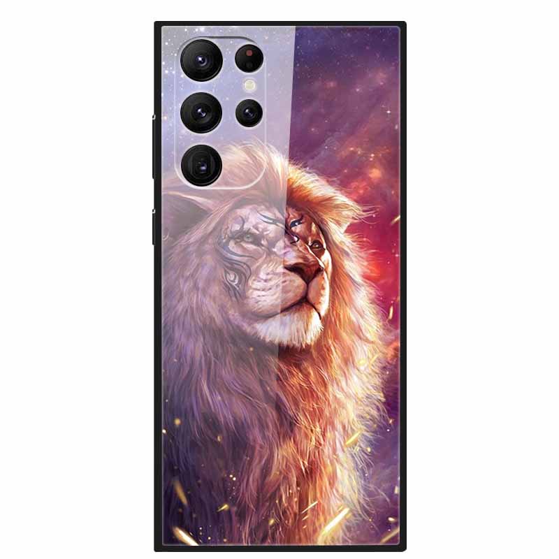 Gehärtetes Glas Cover Für Samsung S23 Ultra 5G Hülle S 23 Luxus Hartes Funda für Samsung Galaxy S23 Plus Ultra 5G Bemaltes Coque S23