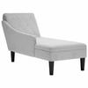 VidaXL Chaise Longue Avec Coussin Et Accoudoir Droit Gris Nuage Tissu, Fauteuil, Fauteuil De Relaxation, Chaise Longue 4009770