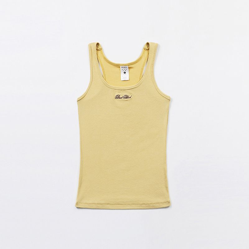 Badblood Niche Solid American Vintage Vest Sling Women Letter Embroidery Design Sense Bottoming Top Tide
