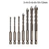 3-12Mm Cross Hex Tile Drill Bits Set For Glass Ceramic Concrete Hole Opener Brick Hard Alloy Triangle Bit Tool Kit Metal Drill