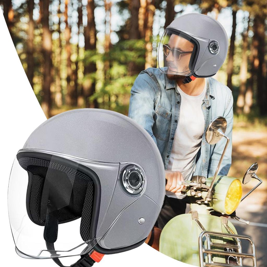 Lightweight Motorcycle Helmet Open Face Motorcycle Helmet Protective Gear Breathable Headgear With Visor For Men Women Commuting