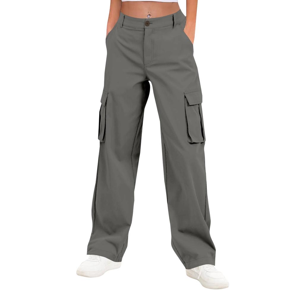 Cargo Pants For Women High Waisted Wide Leg Casual Pants Streetwear Trousers With  Pockets