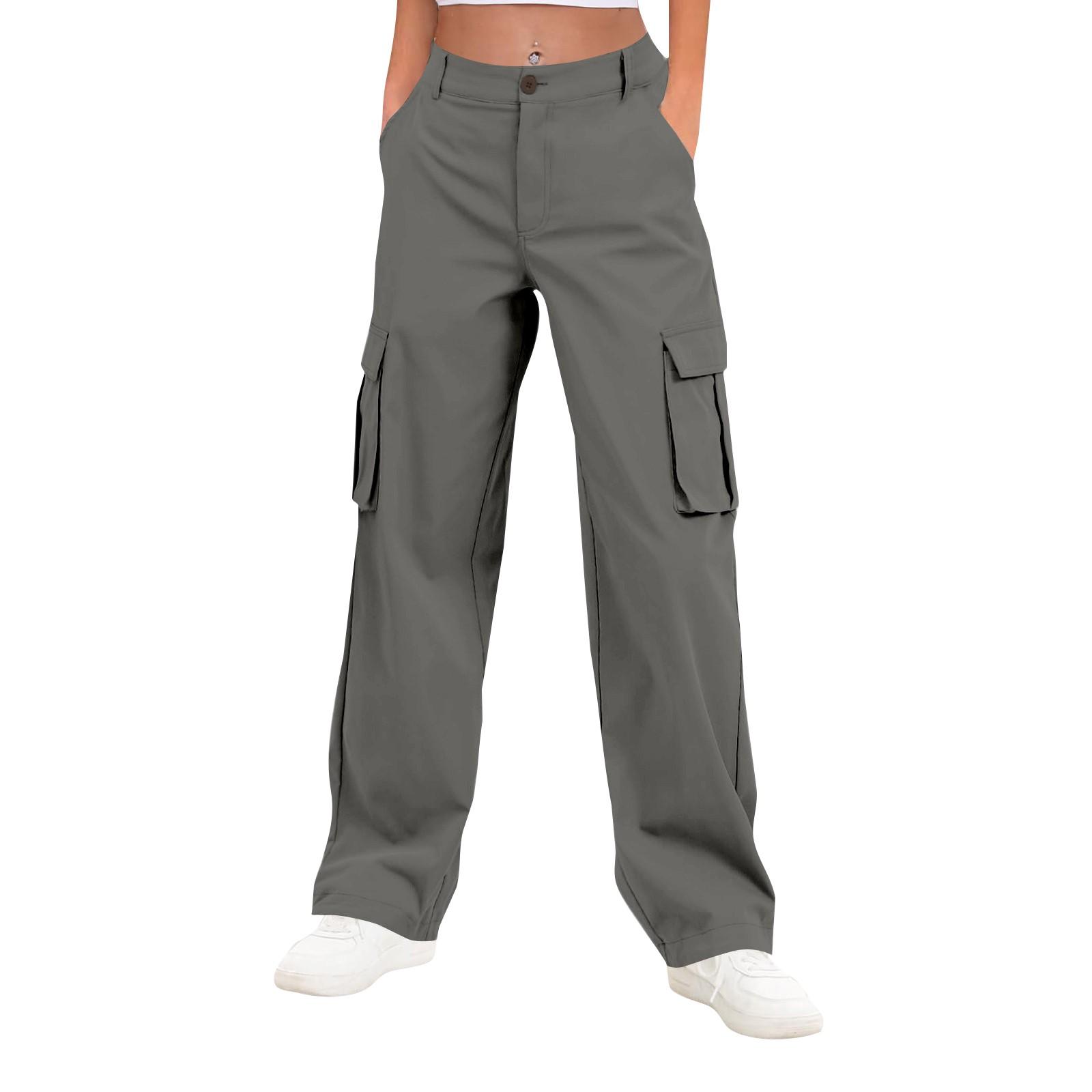 

Cargo Pants For Women High Waisted Wide Leg Casual Pants Streetwear Trousers With Pockets M