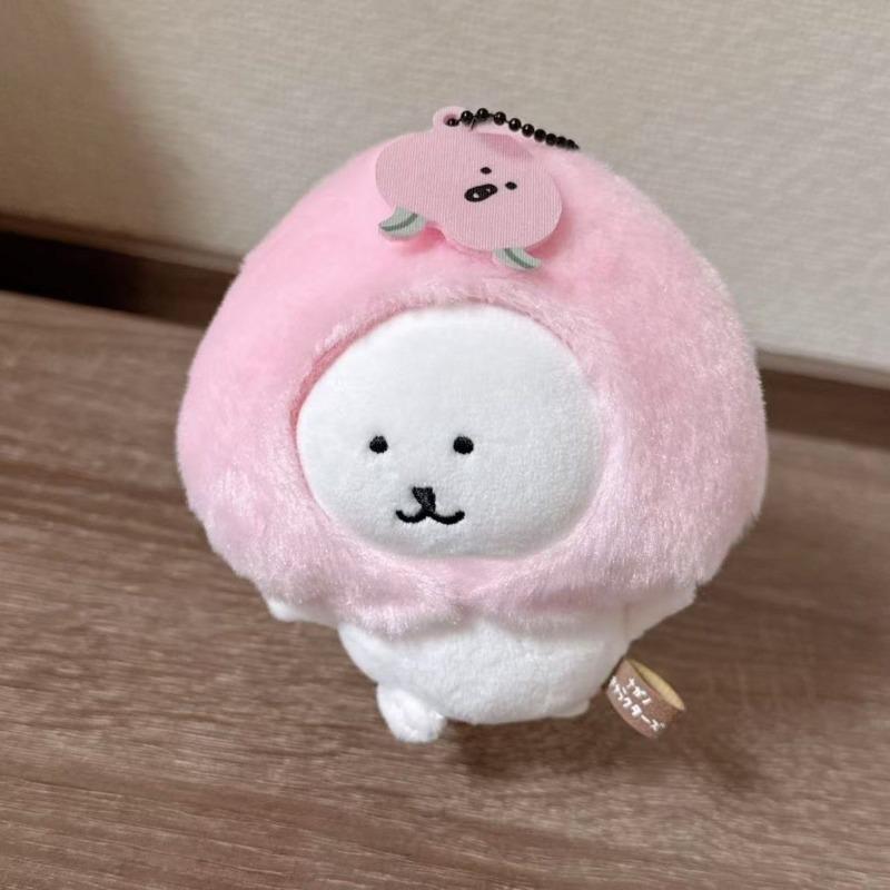 cute Self-deprecating Bear Plush doll Keychains joke bear Peach series Doll Pendant Bag Pendant Decoration Keychain