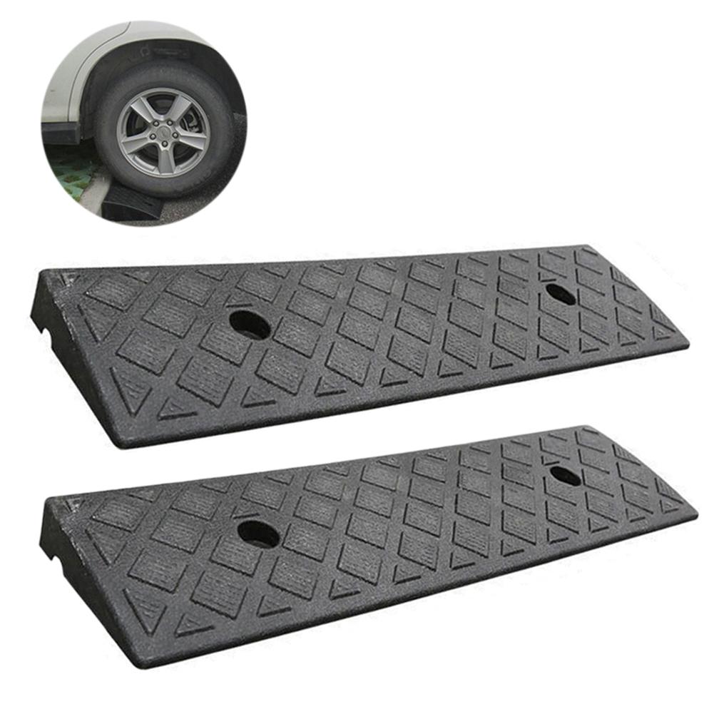 2 PC Plastic Kerb Ramp Non-Slip Threshold Ramp 30mm Height For Cars Going Uphill Plastic Roadside Slope Accessories