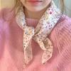 Pastoral Style Spring Silk Scarves Cotton Bohemian Hair Band Hijab Scarf Floral Headscarf  Girls