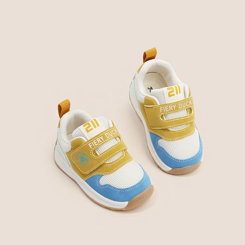 

Новая спортивная обувь для мальчиков, модная красочная детская обувь для детского сада, дышащая нескользящая обувь для бега с двойной сеткой и мягкой подошвой 21 жёлтый