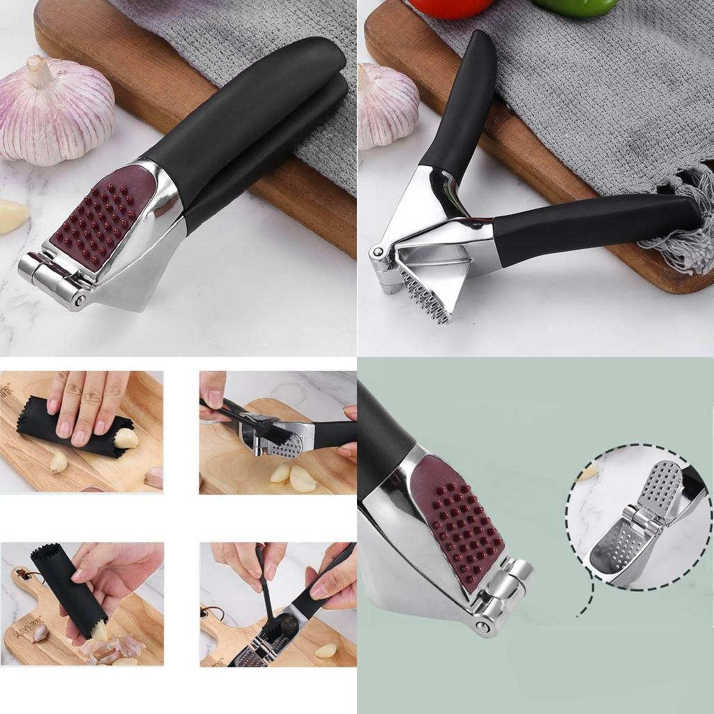 Stylish Zinc Alloy Manual Garlic Smasher Ergonomic Thick Garlic Paste Maker Perfect For Any Kitchen