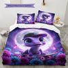 Skateboard Animals Pattern Bedding Quilt Set Quilt Cover Pillowcase Home Decoration Birthday Gift (1 * Duvet Cover + 2 * Pillowcase, Without Core)