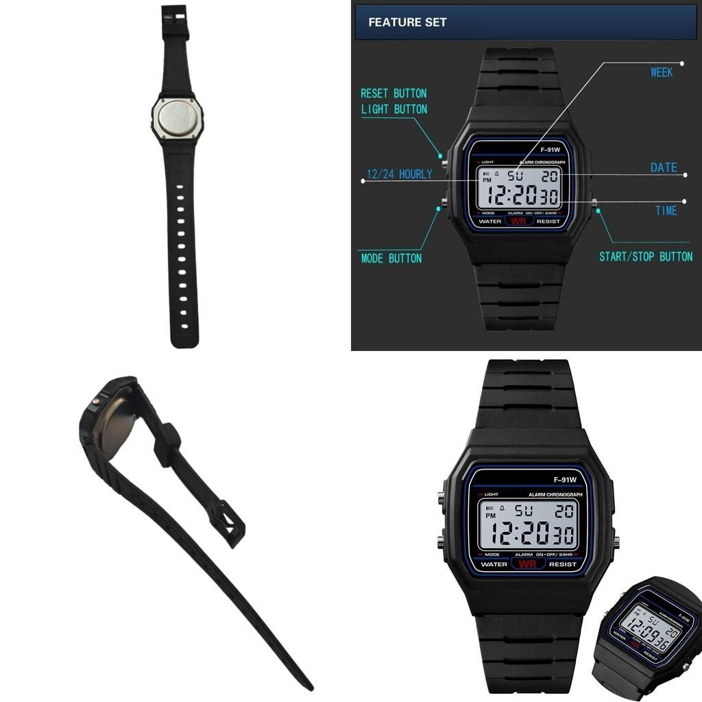 Reloj Deportivo Digital F91w Reloj de Pulsera Impermeable Para Adultos Ligero y Fácil de Limpiar