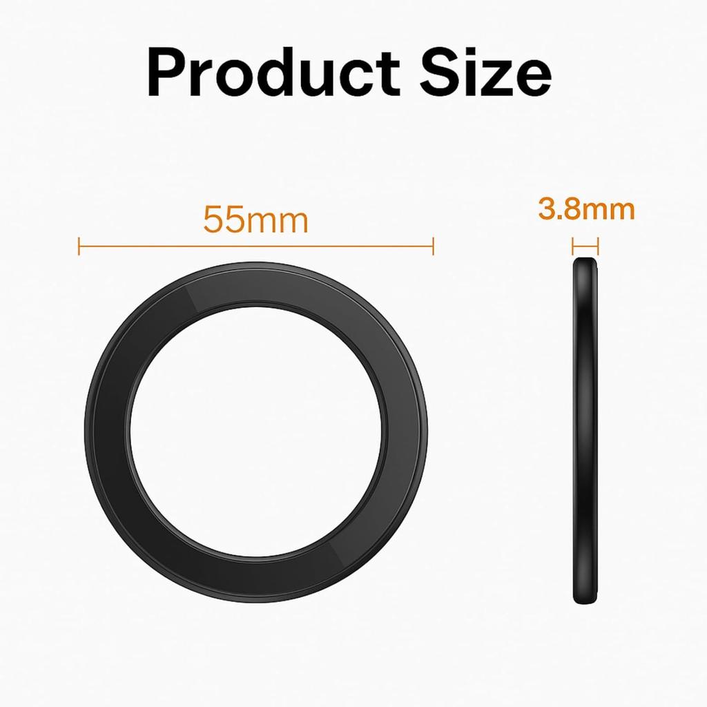 Magnetic Phone Wall Mount – Hands-Free Shower Mirror Holder & Car Sticker Stand, Compatible with iPhone 17 16 15 14 13 12 Pro Max Mini (Black)