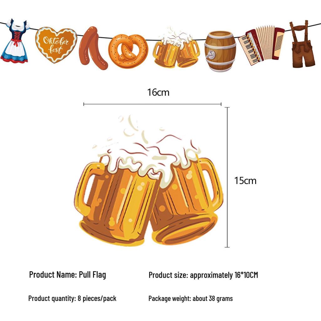 Oktoberfest Party Supplies: Beer Festival Banners, Balloons, Cake Toppers, and Flags.