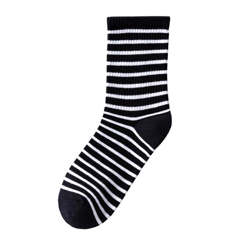 Men's & Women's Ins Style Japanese Striped Cotton Socks  Korean Trendy Design, 100% Cotton Breathable