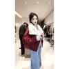 Damen Winter Set im Koreanischen Stil, lockere Passform: Schlankmachender Flauschiger Revers Warmer Baumwolljackenmantel
