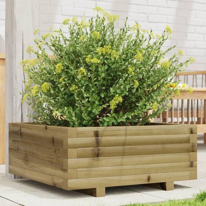 VidaXL Planter 60x60x26.5 Cm Impregnated Pine Wood, Outdoor Planter, Flower Box, Plant Box, Planter Box of 847302