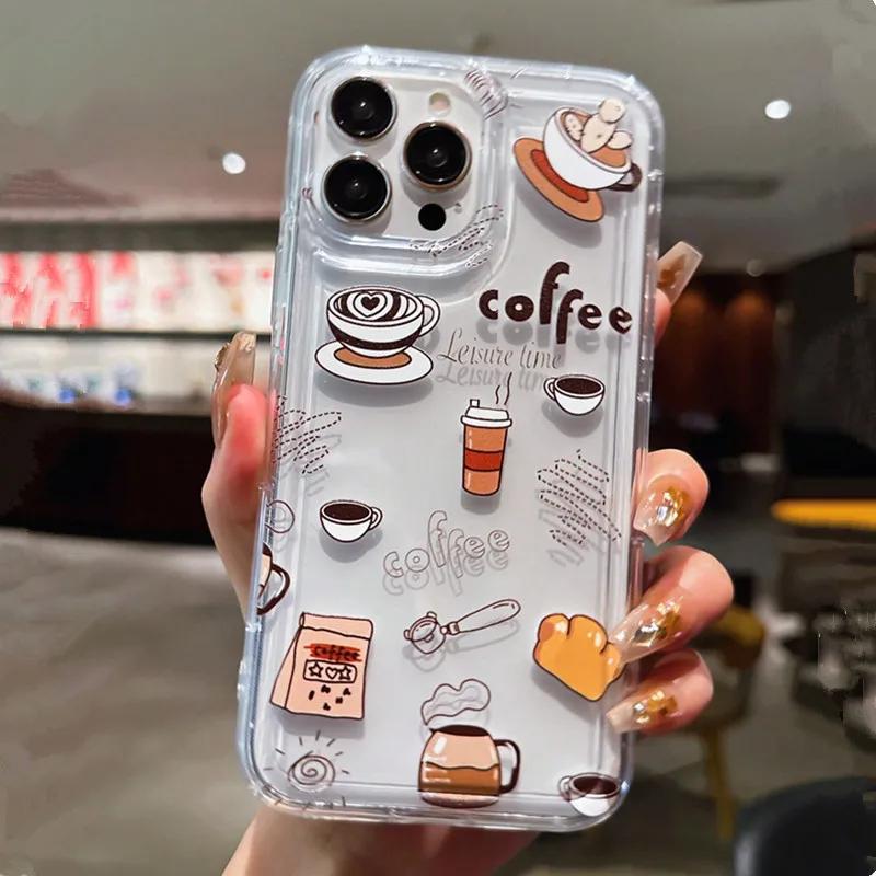 Redmi Note 10 13 11 12 Pro Plus 5G Label Coffee Letter Phone Case for  Redmi Note 11S 12S 10S 4G 12C 13C Absorbing Cover