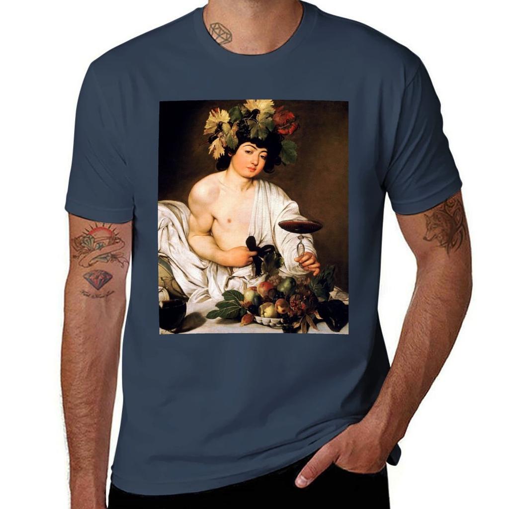 Enhanced High Res Caravaggio Bacchus 1596 T-Shirt hippie clothes quick-drying mens funny t shirts