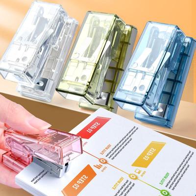 Clear Mini Stapler - Cute Macaron Solid Color Stapler for Students