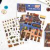 3 Pieces Miniature Scene 3D Fun Cabin Scenery Stickers, Cute Hut Designs & Strong Stereo Effect, Self-Adhesive for Journal DIY