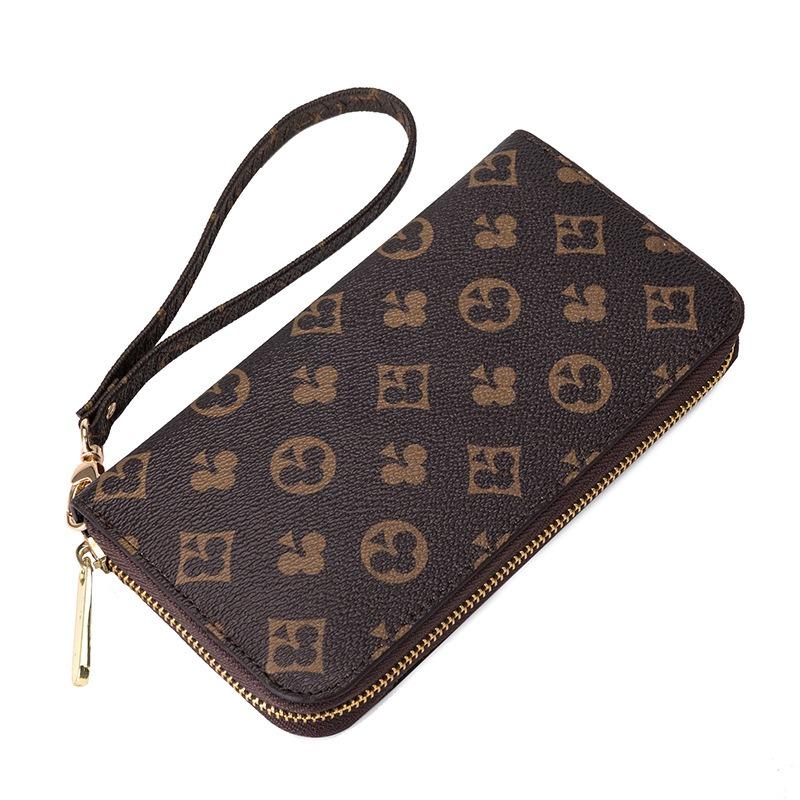 New Fashion Printed Retro Wallet Women's Simple Versatile Atmospheric Clutch Bag Mobile Phone Bag Change Bag