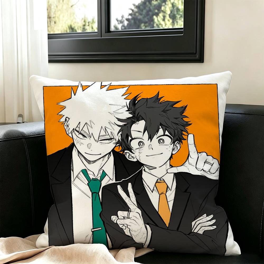 bb26-My Hhero Bakudeku Pillow Case Square Double-Sided Sofa Cushion Cover Bedroom Bedside Pillow