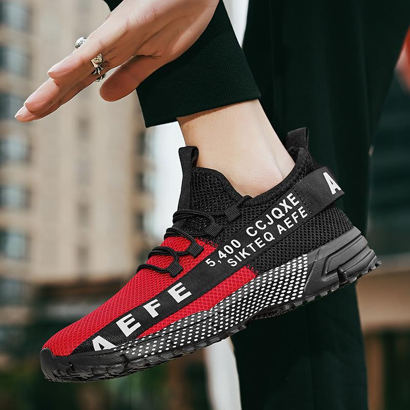 Letnie Męskie Sneakersy Okrągły Nosek Oddychające Wysokiej Jakości Casualowe Męskie Płaskie Buty Wysokiej Jakości dla Mężczyzn Modne Uliczne Siateczkowe Obuwie