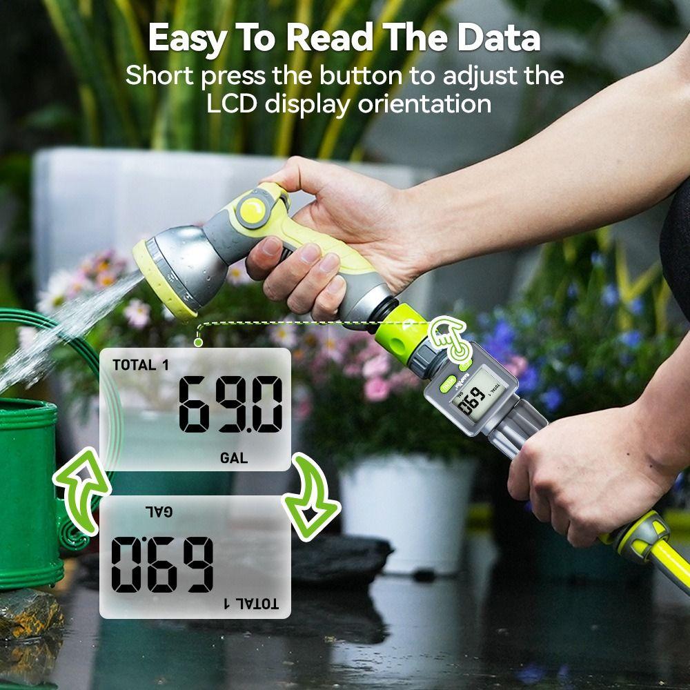 Automatic Water Flow Meter High Precision Water Meter  Outdoor Garden Hose Watering