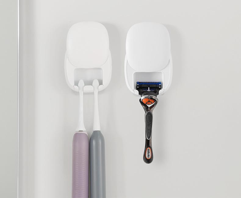 Punch-Free Wall-Mounted UVC Toothbrush Sterilizer and Dryer Holder